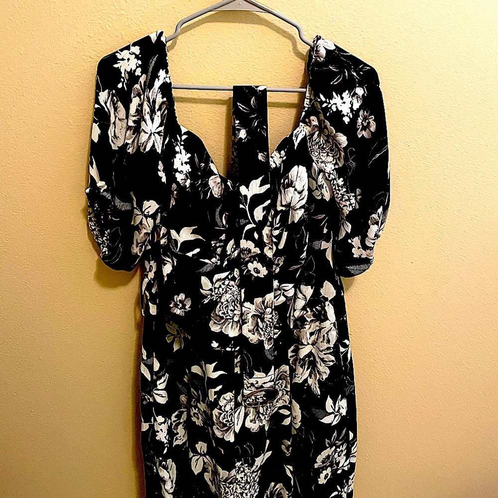 Black floral jumpsuit